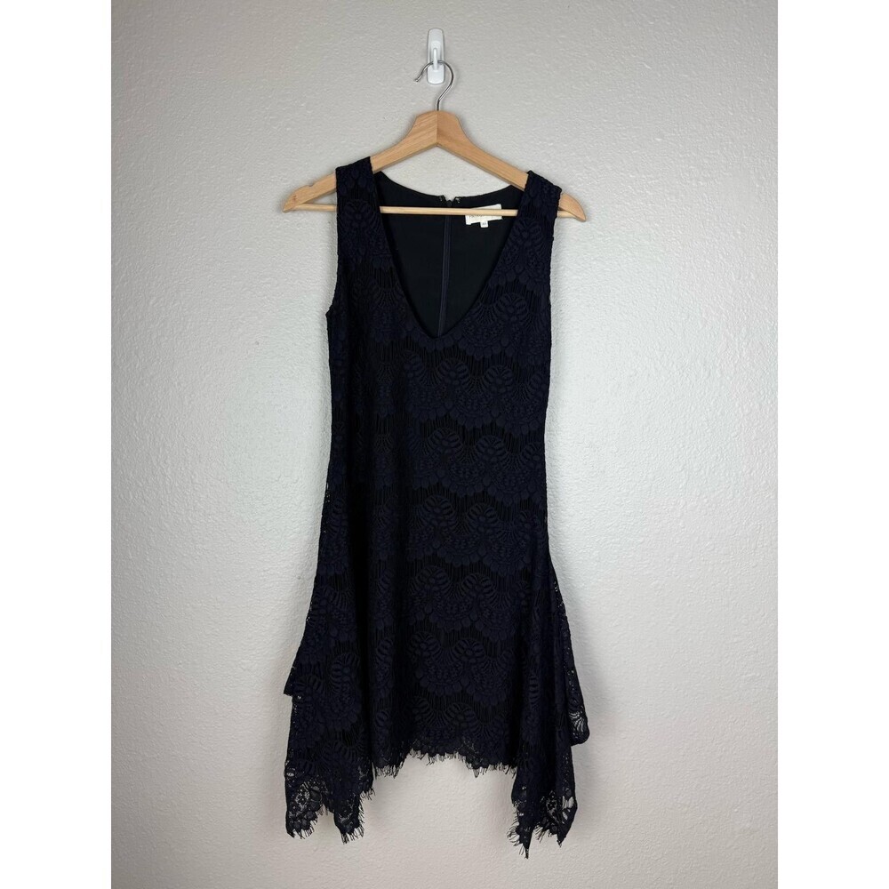PATRIZIA PEPE Dress Navy Blue Lace Lined Sz 40 US 4 Contemporary Italian 143‎